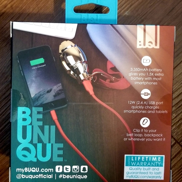 BUQU Nade USB Power Bank - IOS & Android, Pink NEW - Picture 2 of 3